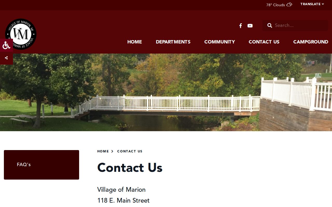 Captured Village of Marion official contact page