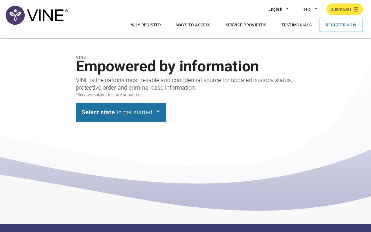VINELink public custody search interface