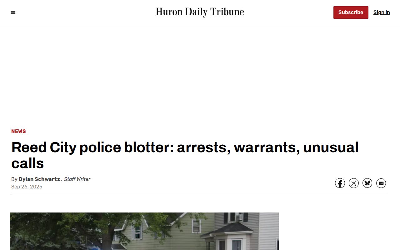 Local news report about Reed City police activity and arrests